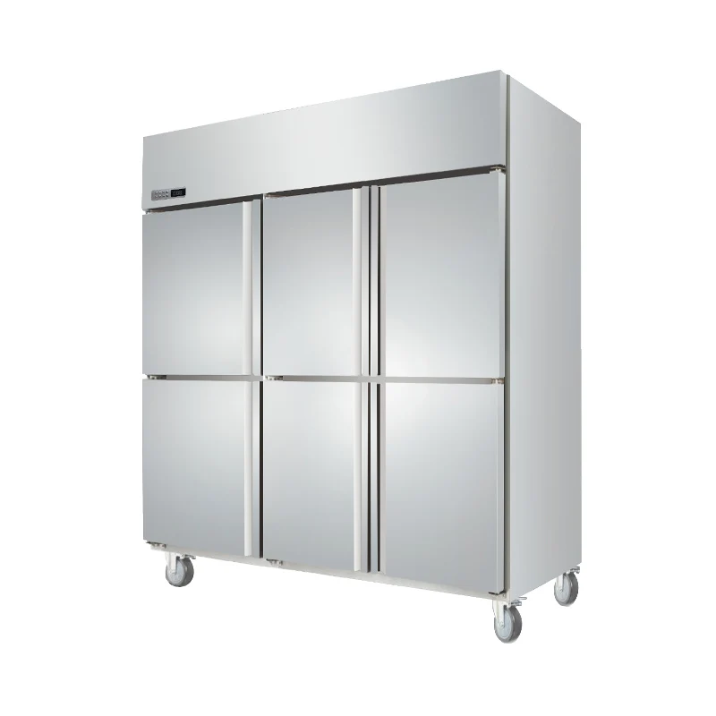 PROSKY Commercial Refrigerator Freezer Kitchen Restaurant Hotel Double Doors Fridge Stainless Steel Upright Refrigerator