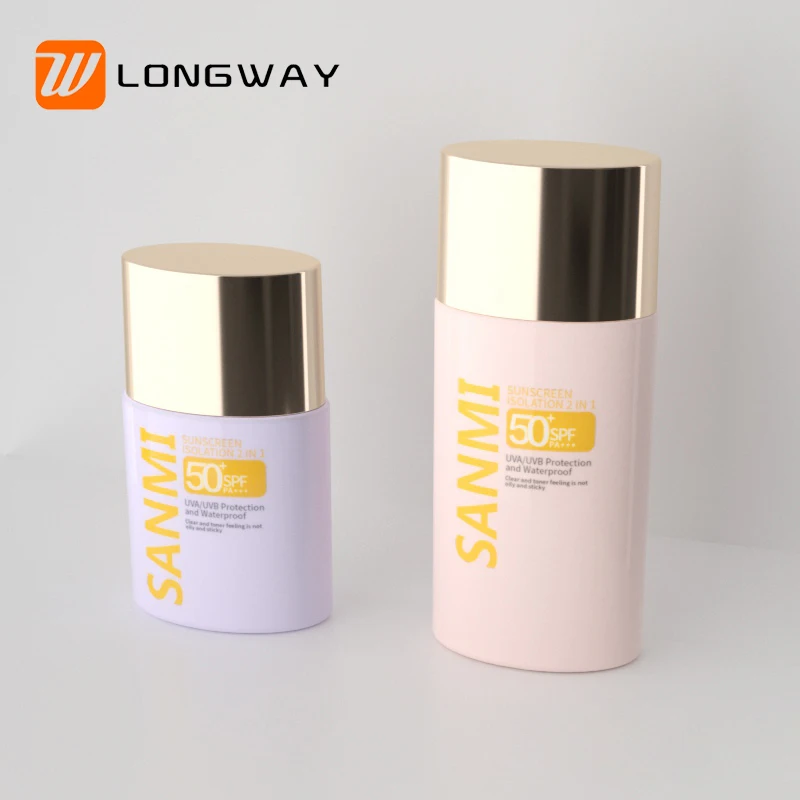 LW-9804 Customized 30ml 50ml Portable Cosmetic Cream Lotion Packaging Sunscreen Plastic Bottle