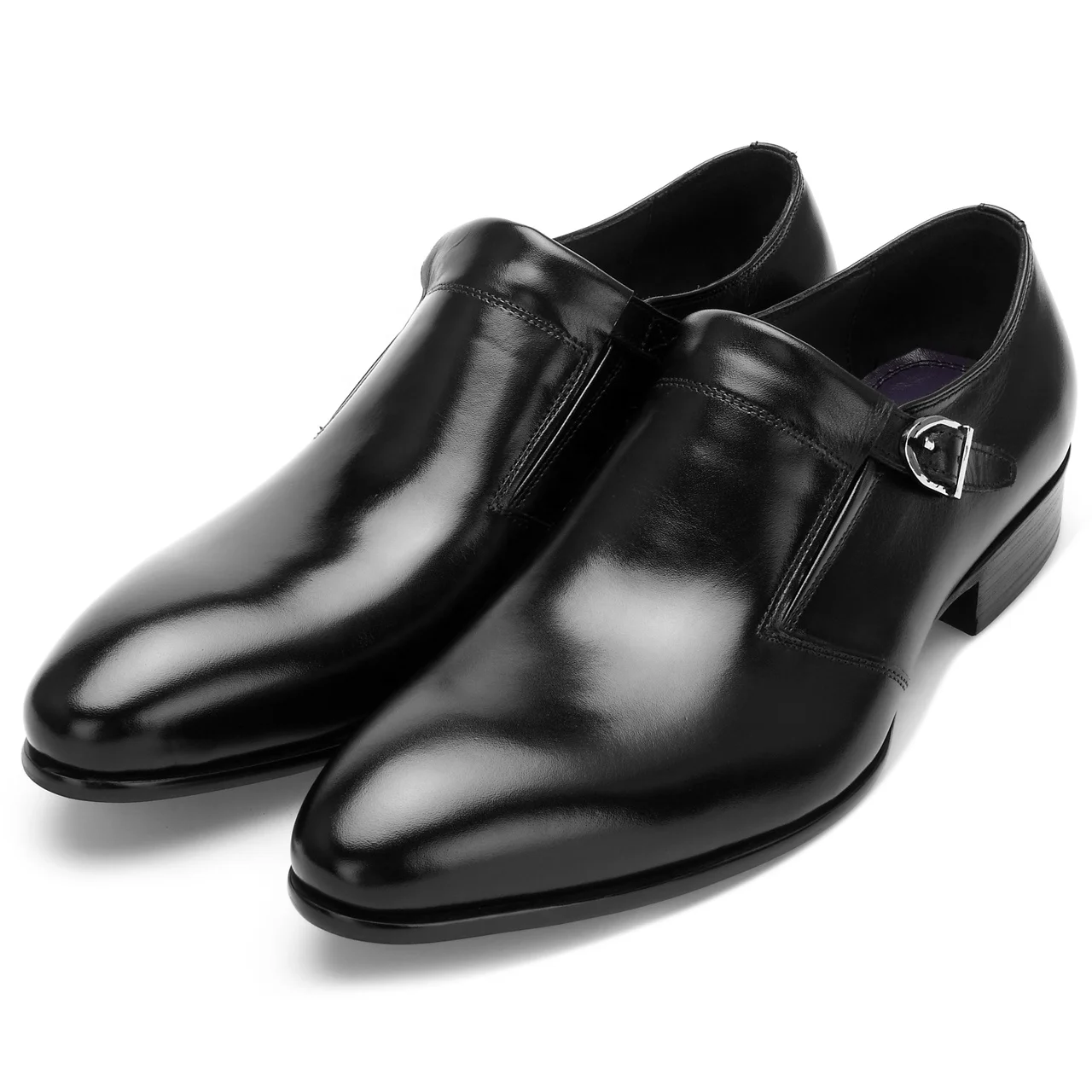 Fashion Italian Handmade Casual leather Shoes Moccasins Single button  loafers Shoes for men