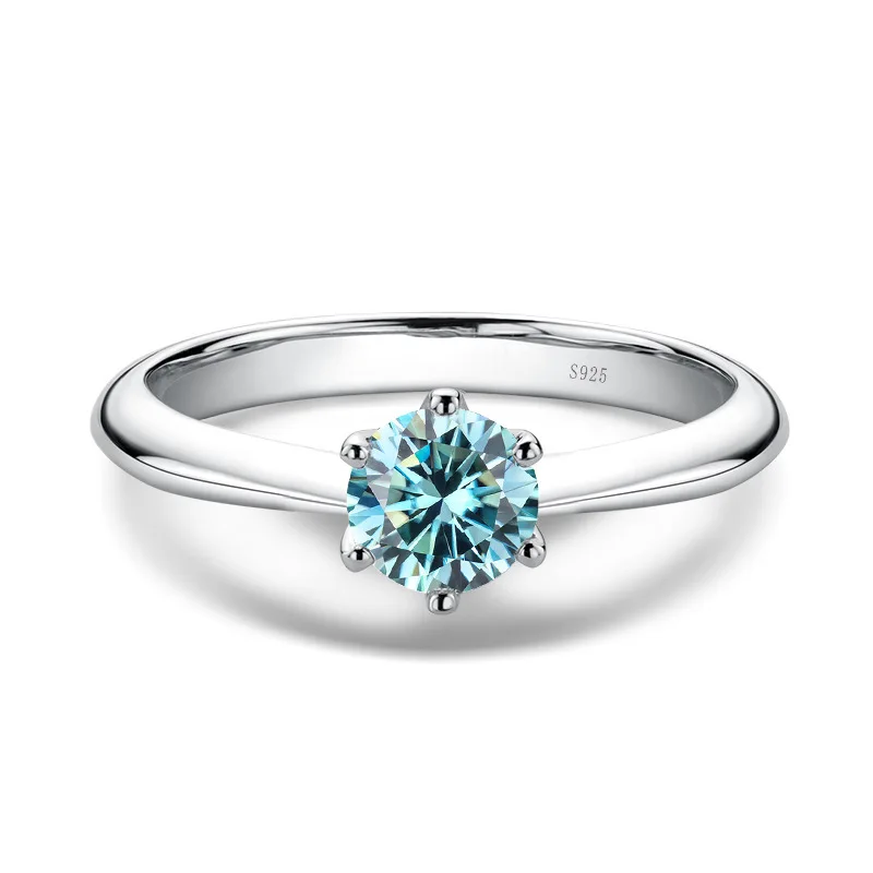 Jewelry factory wholesale fine gemstones Moissanite diamond hot sale 925 silver ring