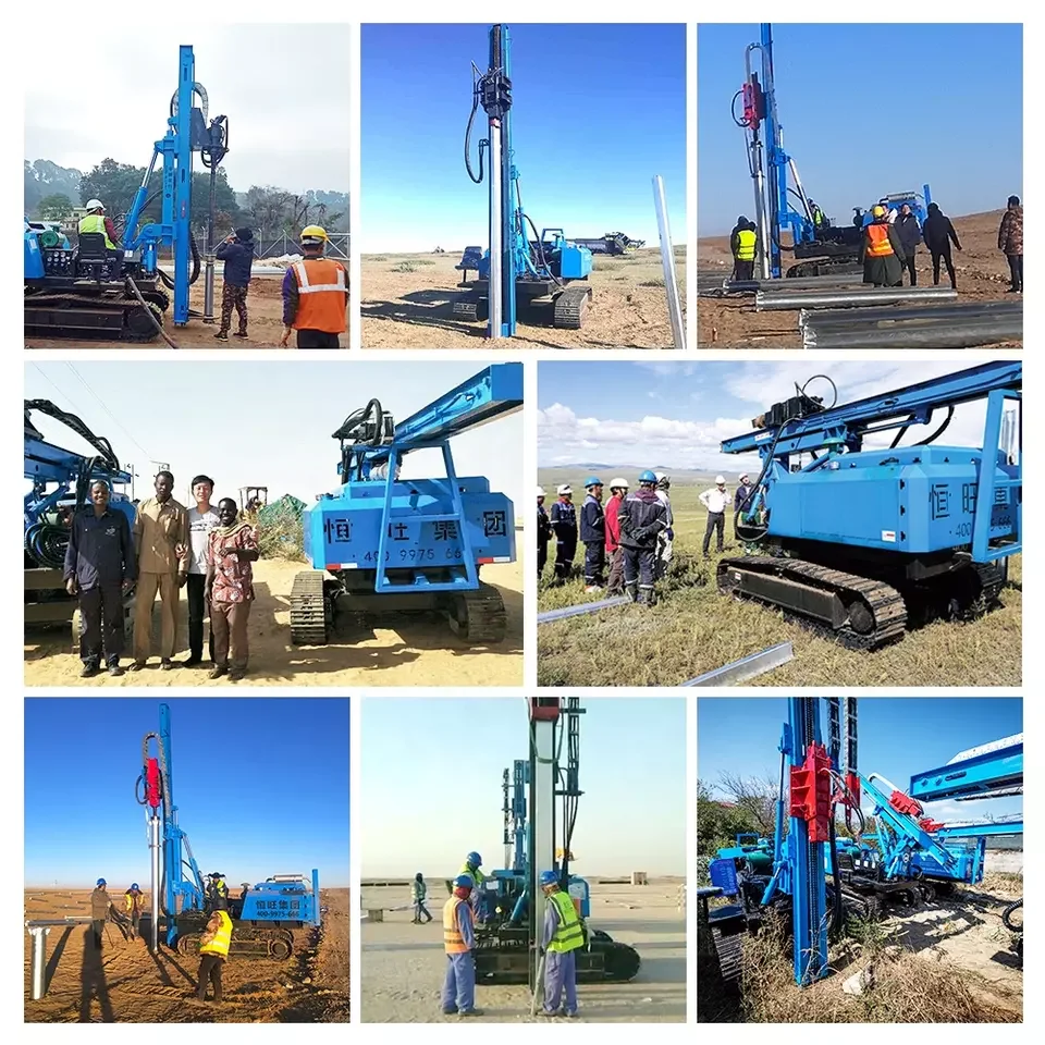 Pile Driving machine PV power station Ground Drilling solar panel plant pile ramming machine vibrating pile driver