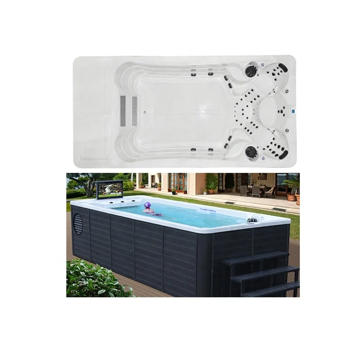 Degaulle 4m small endless pool swim spa with treadmill system and 12 different water speeds for training exercise DGL4823