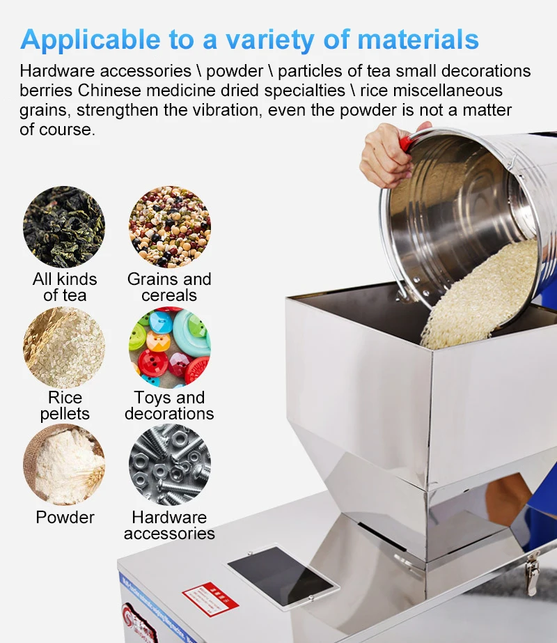 Hot Sale Food Tea Powder Tablet Beans Spice Automatic Digital Control Bag Particle Grain Weighting Packaging Filling Machine