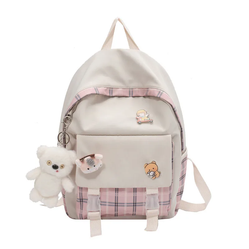 Stylish Student Cute Shoulder Backpack Bookbag with Pendant