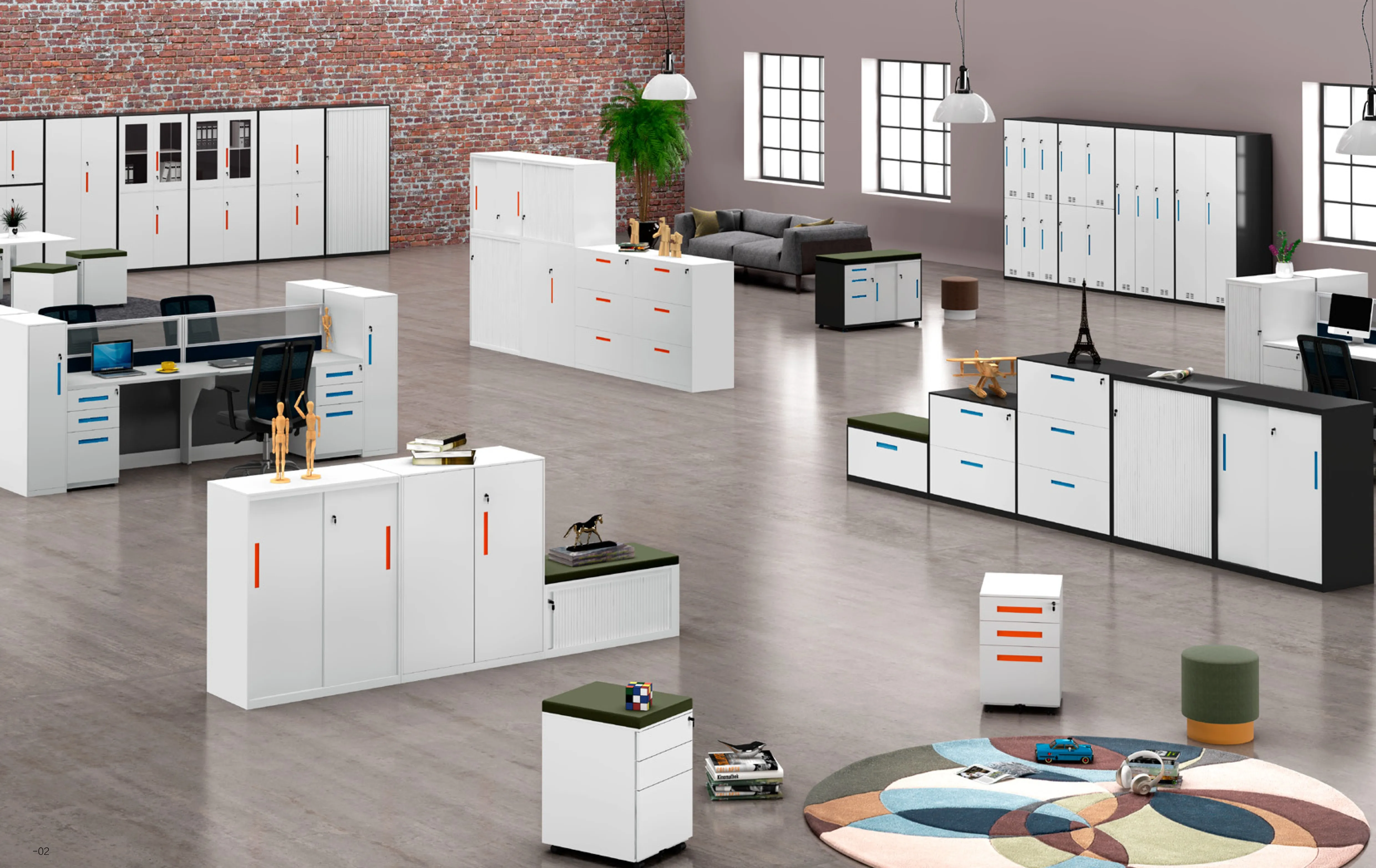 Modern White Black Filing Storage Document Steel Metal Aluminium Cabinet With Lock Office Cabinet For Furniture