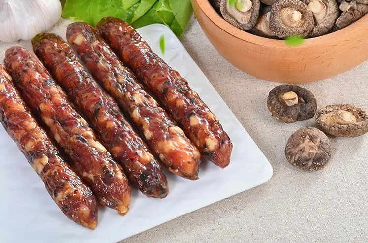 Marinated Sausage Cured Ham Meat Slice To Eat Characteristic Mushrooms Sausage With Vacuum Packed