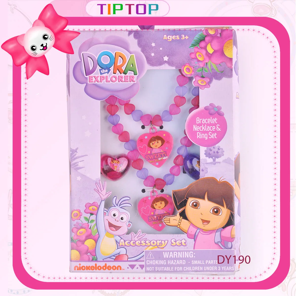 dora Plastic Bead Necklace With Charm
