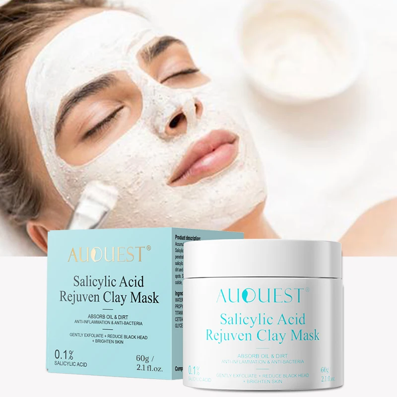 Custom Logo Anti Acne Skincare Facial Mud Ultra Mask Cleansing Salicylic Acid Rejuven Face Clay Mask