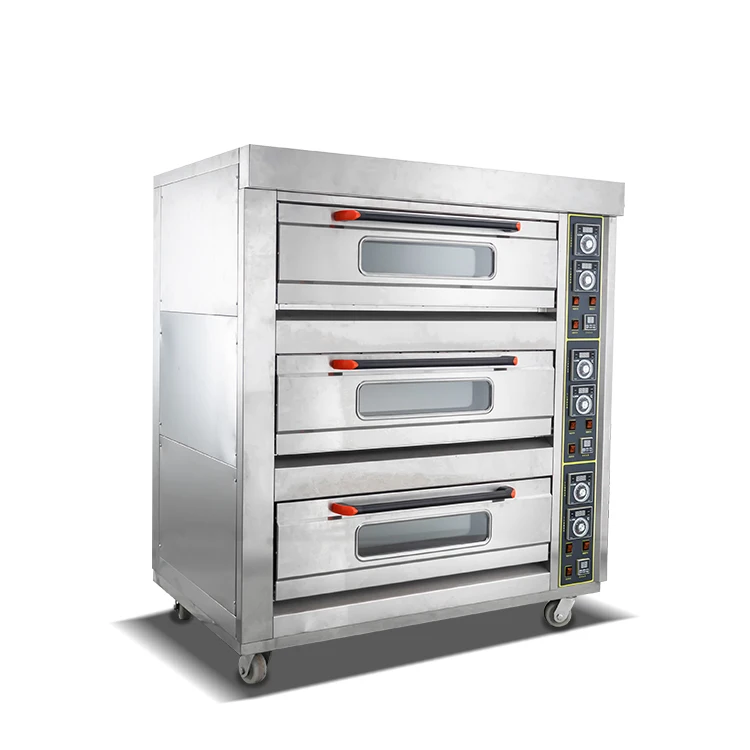 
3 tarys deck oven made in china Commercial Stainless steel pizza bread and cookie Electric Oven 