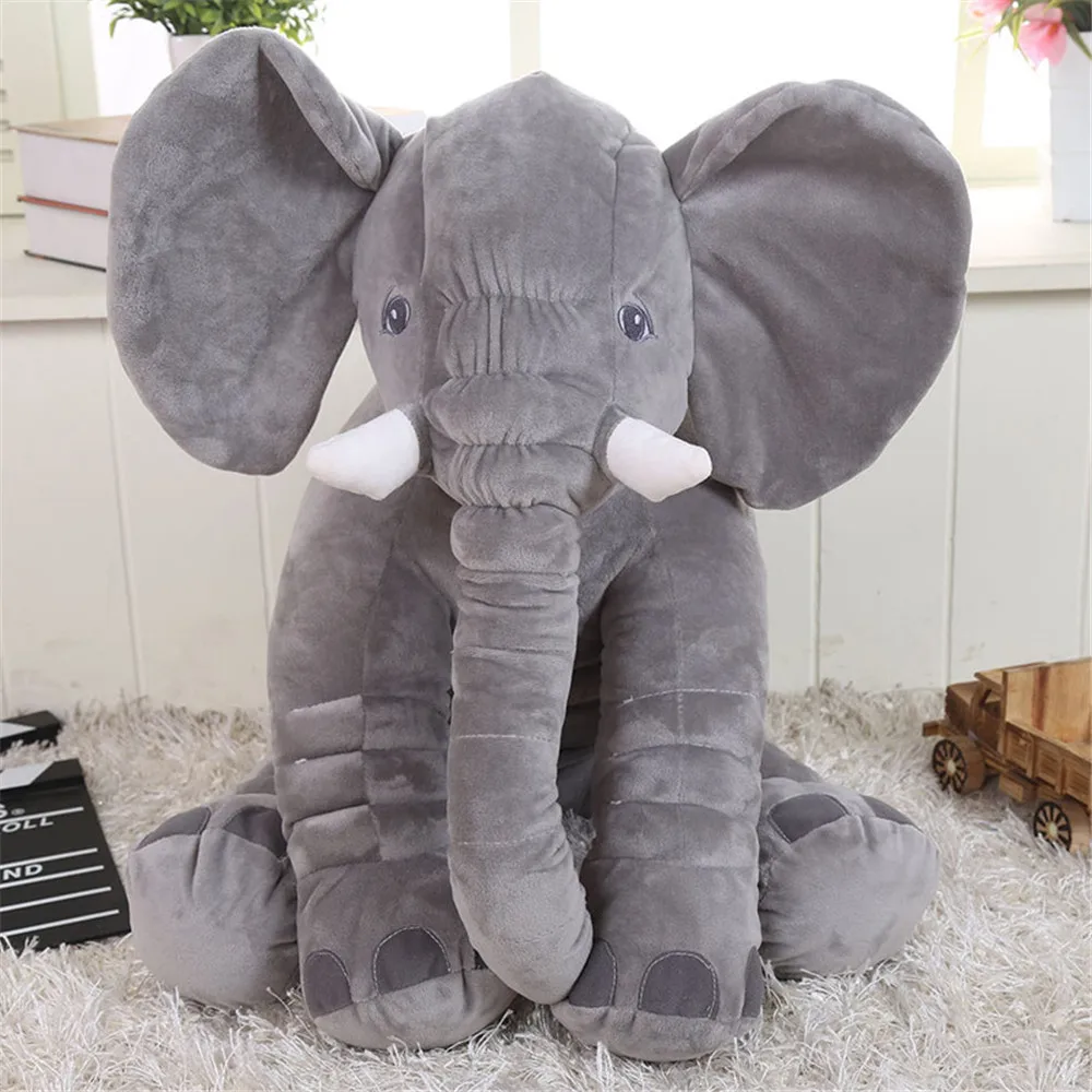 Cute Plush Colorful Elephant Soft Stuffed Wild Animal Toy With Big Ears,Pink Blue Grey elephants