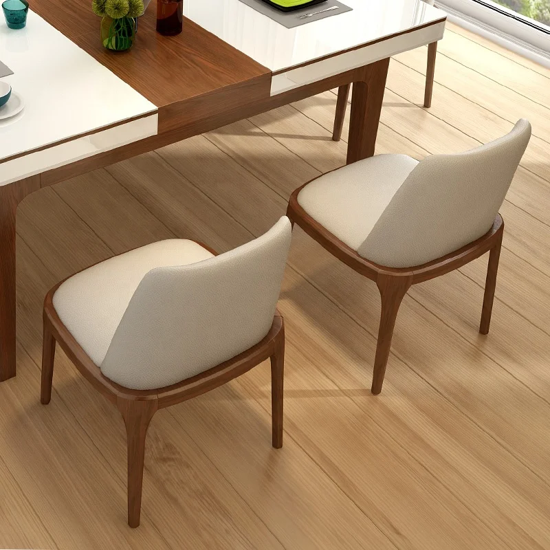 Wholesale Price European Modern Walnut Wood Feet Restaurant Armless Luxury French Dining