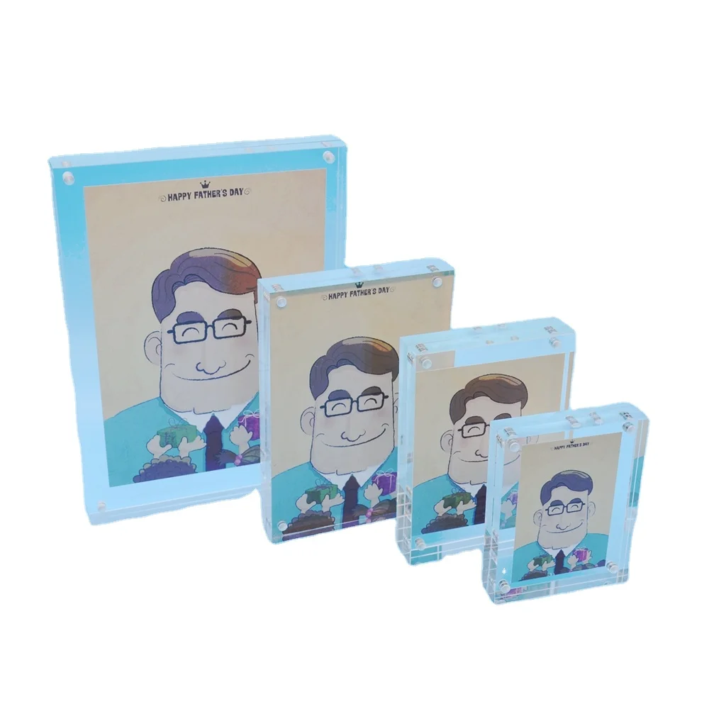 Clear Double Sied Thick Desktop Acrylic Frames Magnet