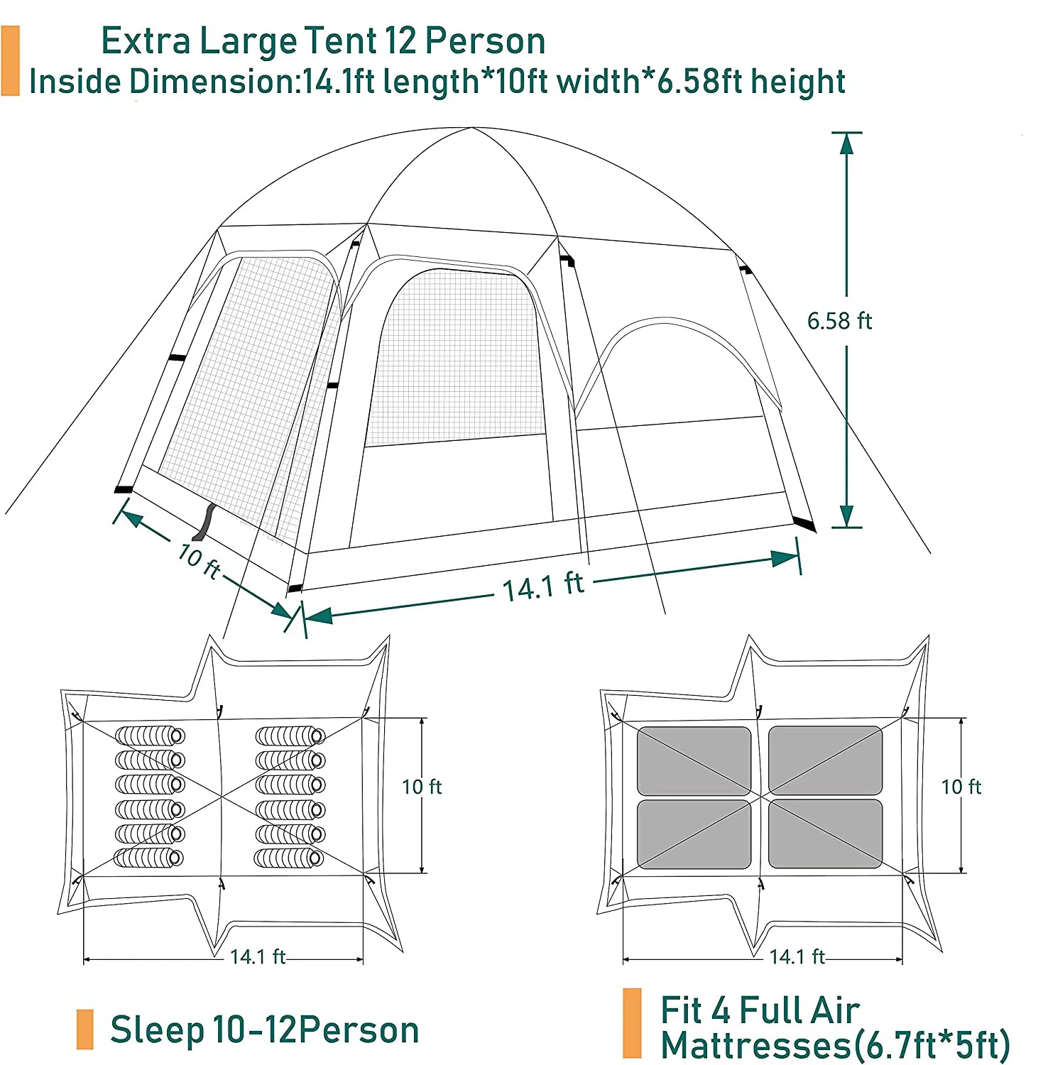 Travel 10-12 Fishing outdoor Oxford other Waterproof wholes buy Camp  Double Mesh 2 Rooms Family Large Tent suppliers HOT CHINA