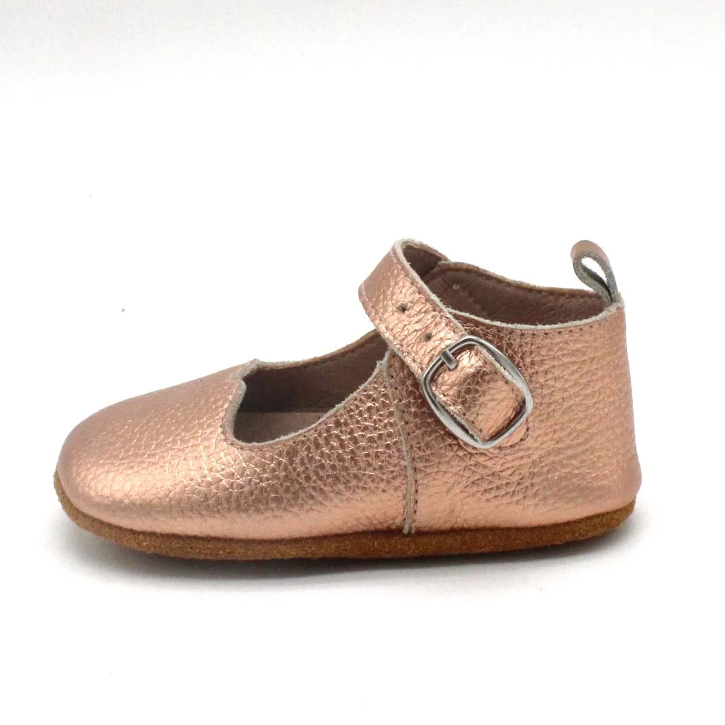 Fashion classic summer golden leather soft sole girls mary jane shoes