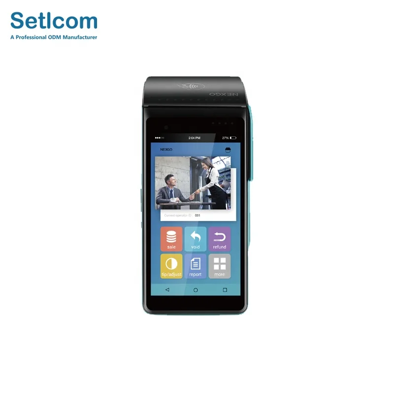 China Handheld Mobile Phone 3G 4G GPS Receiver Contactless EMV Paypass for Android Smart POS Machine with Printer