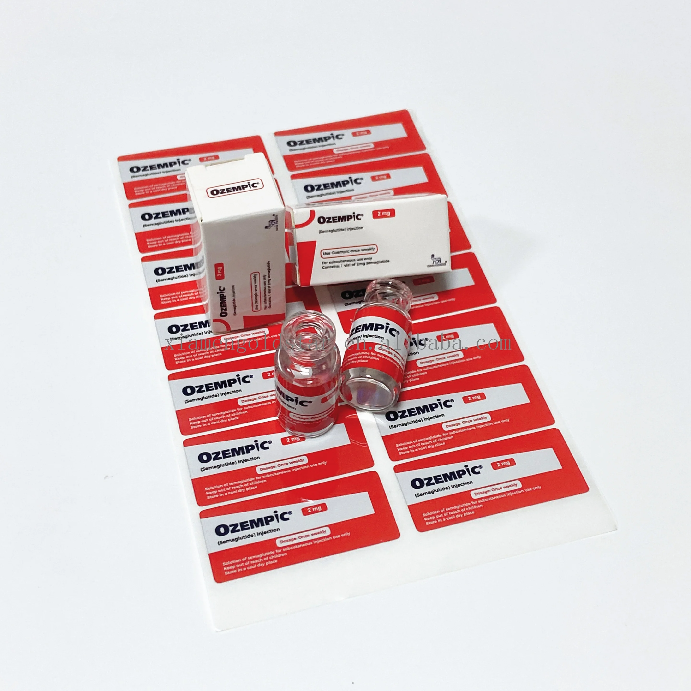 Custom 3ml vial pvc plastic material sema peptide label with logo