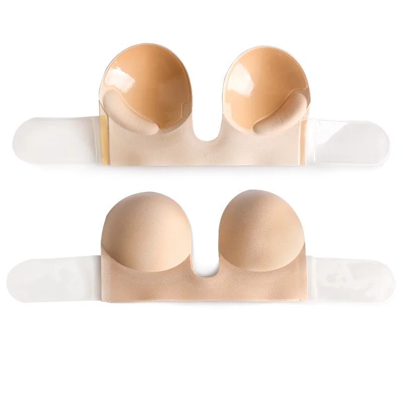 Reusable and washed  Lifting Breast Adhesive Bra Strapless Sticky Invisible U Plunge Sticky Bra With Adhesive