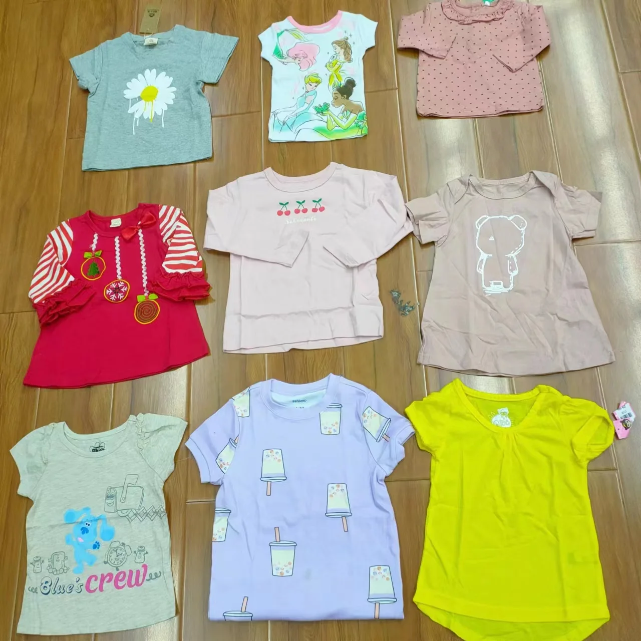 overstock boys girls  blouse kids children t-shirt kids good quality brand leftover blouse tees wholesale batch bales