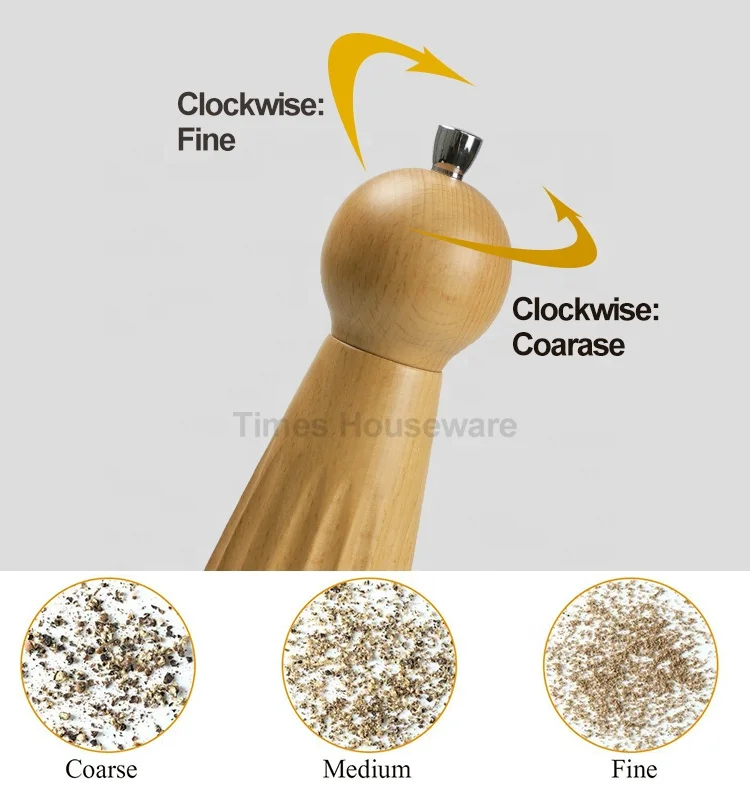 Beech Wood Handed Spice Salt and Pepper Grinder
