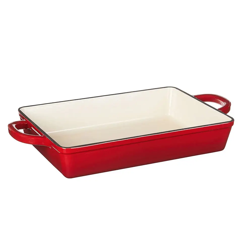 Best-selling enamel cast iron rectangular baking plate deep baking plate baking bread