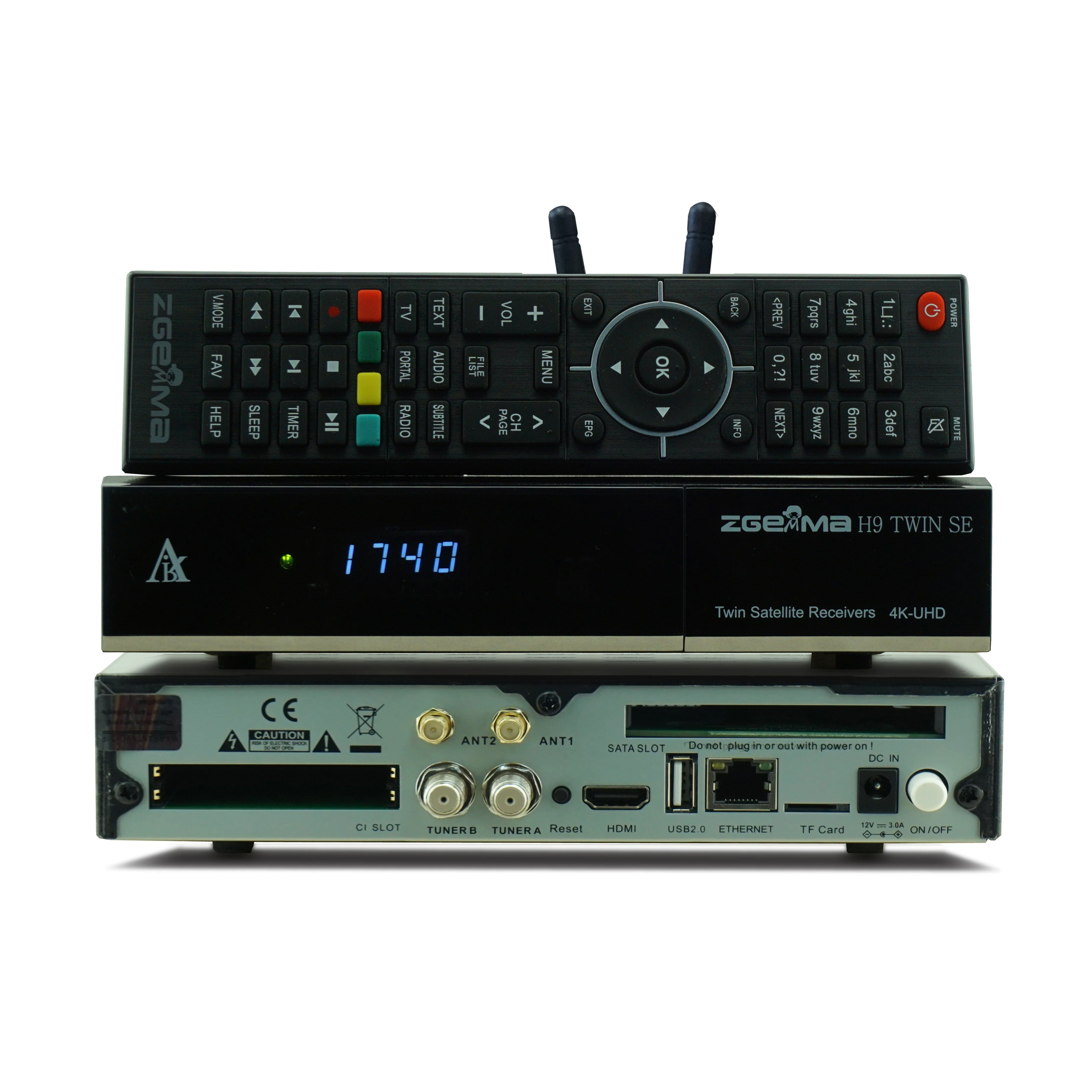 Tv decoder Zgemma H9 Twin SE Linux + Android Operating System 16GB EMMC FLASH / 1GB DDR3 Memory SD card (TF card) for recording,