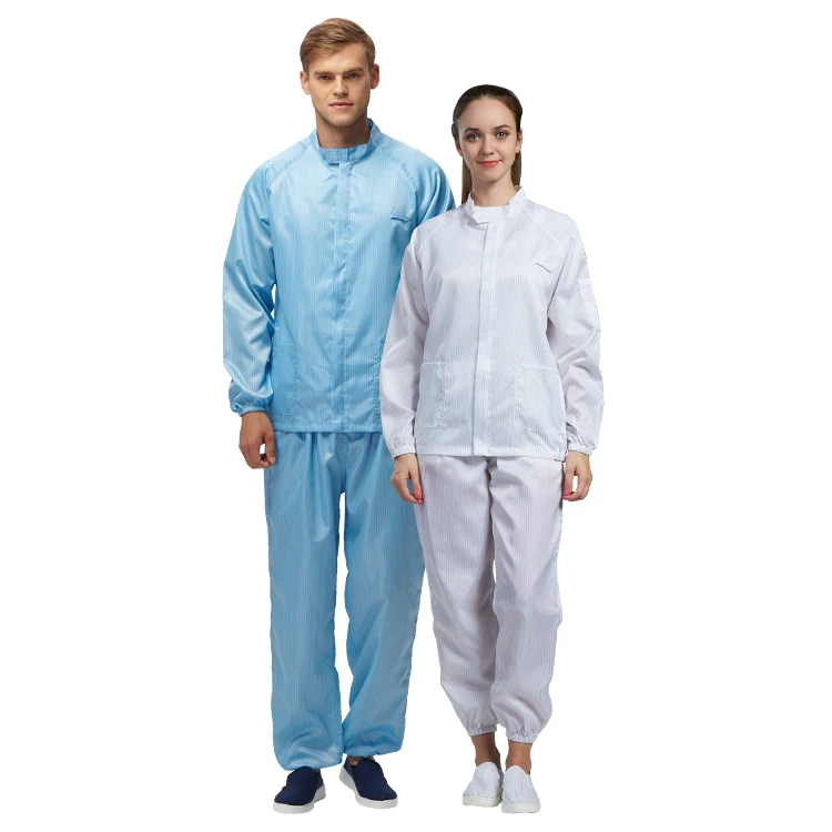 Unisex Dustproof Lint Free Protection Bio Coverall Esd Antistatic Cleanroom Suit