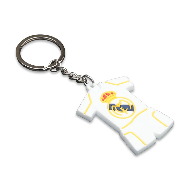 
Custom Logo Pvc Rubber Keyring Soccer Football Jerseys T shirt Keychain 