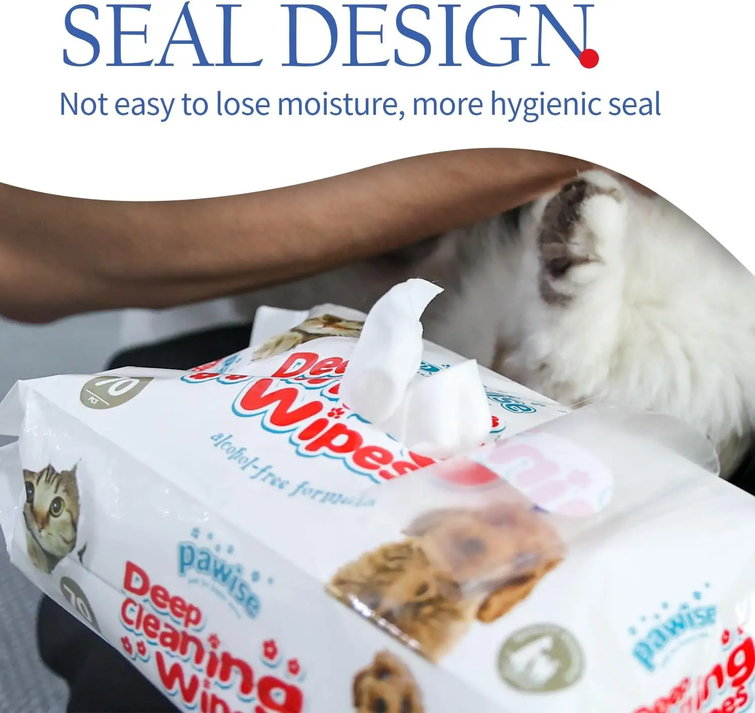 Pawise Pet Grooming Accessories Unscented Pet Hypoallergenic Eye Wipes 70 Counts Non-Woven Fabric Cleaning Wipes For Household