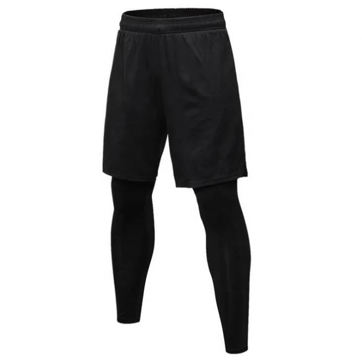 
Sports wear Men Running Tights Short Gym Pants Leggings Skinny Mens Compression Pants Sets 