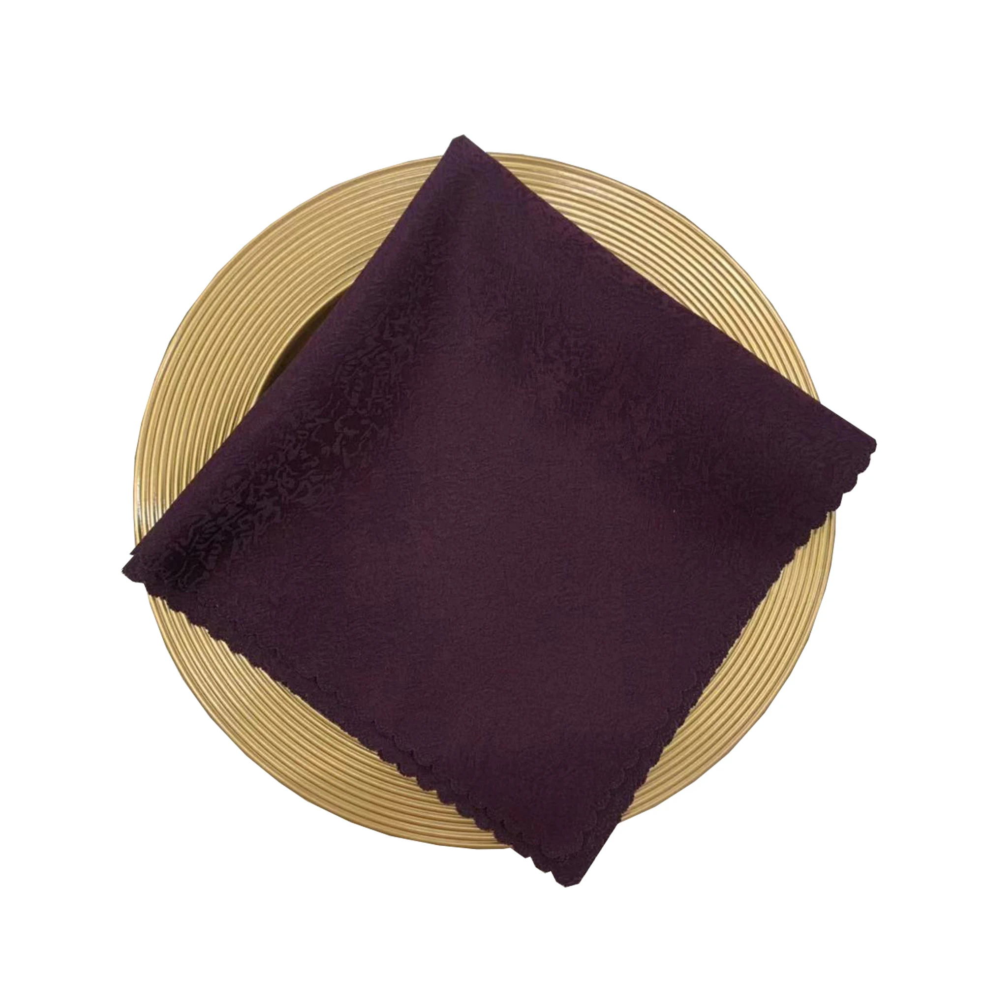 Wholesale custom purple cloth linen napkins table napkin for wedding banquet