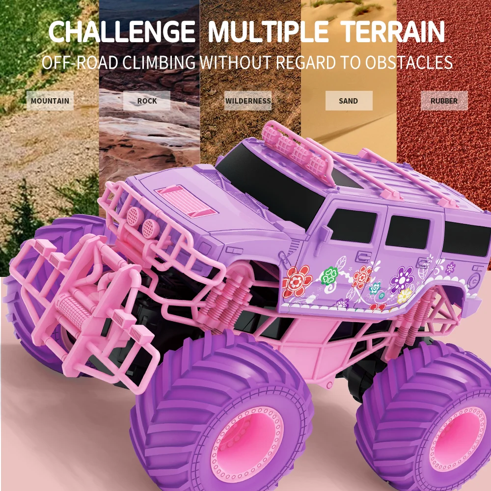 Newly Released Q157 R/C RC Climbing Pink Off Road Big Wheel Multiple Terrains Remote Control Barbiecolor control car toys