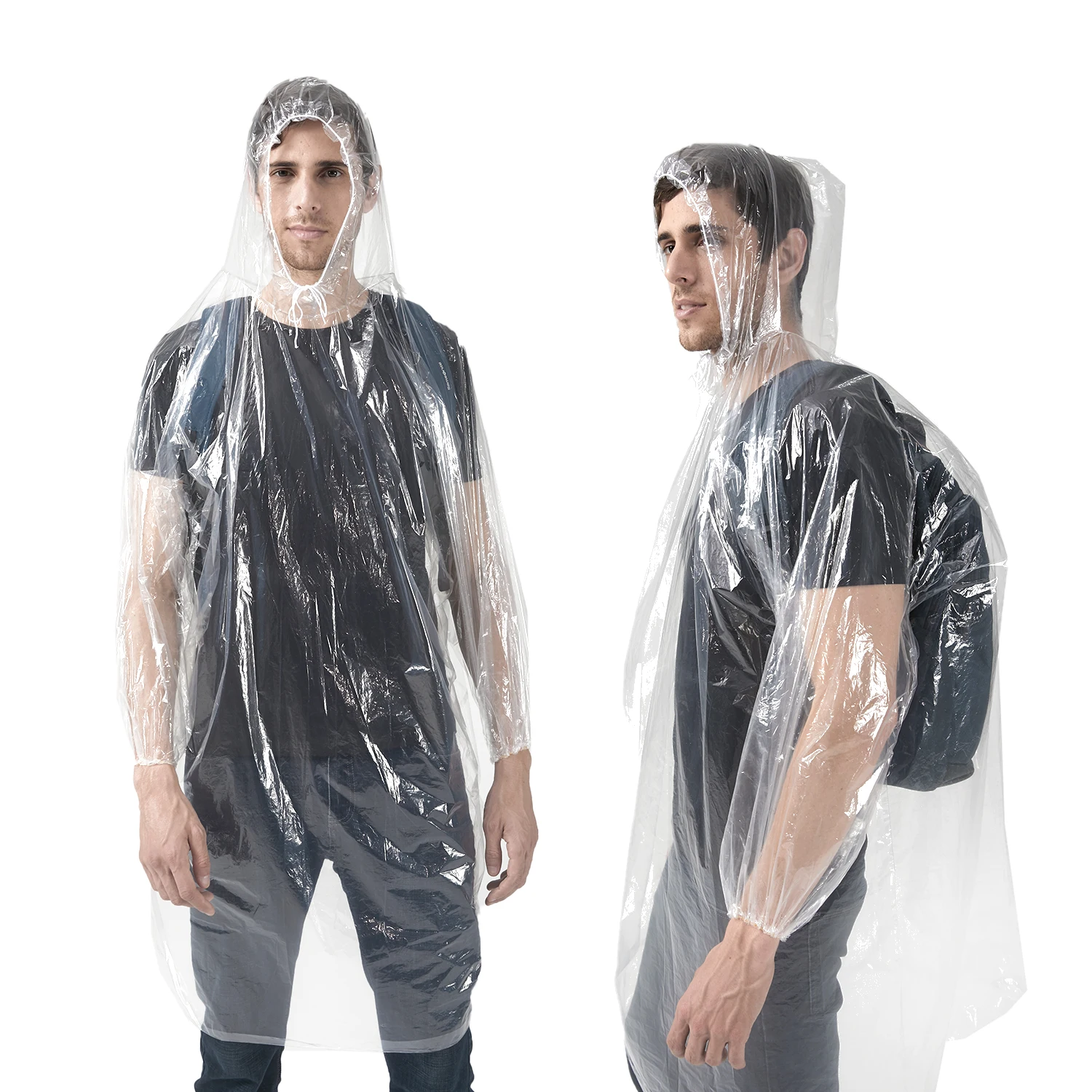 light weight PE disposable raincoats cover Emergency Rain Ponchos for Men Women Assorted Colors