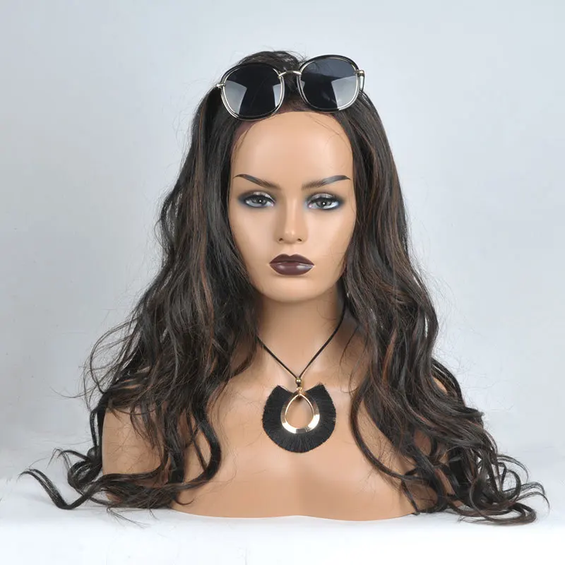
Wholesale Realistic Female Wig Display Shoulders Hair Makeup eyelid smiling Human fiberglass African American Mannequin Head  (62301609641)