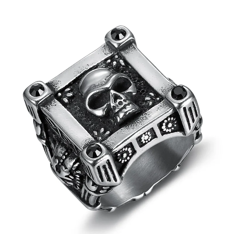 Wholesale Stainless Skull Rings For Men Punk Gothic Rock Skull Rings Stainless Steel