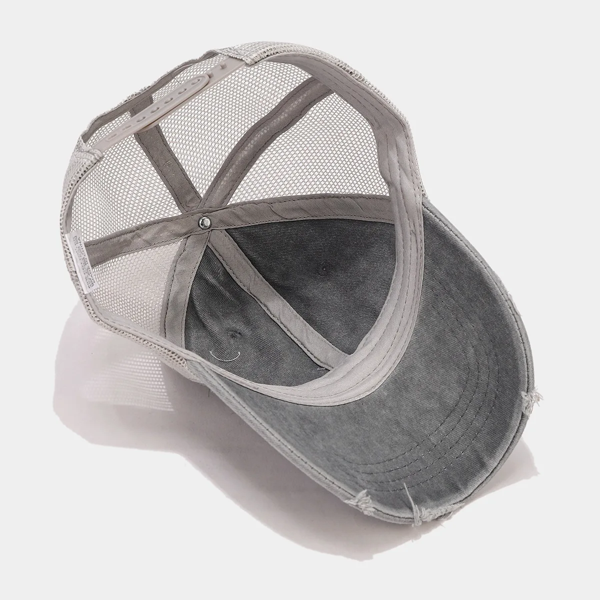 Plain blank washed cotton adult unstructured distressed mesh vintage trucker cap baseball hat