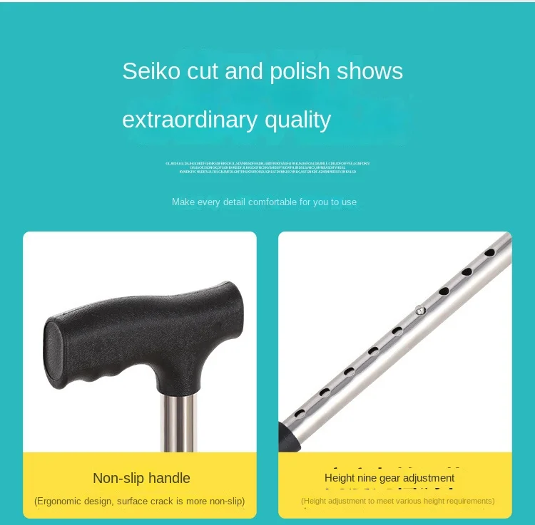 Aluminum Alloy Elderly Walking Cane Adjustable Walking Stick For Limited Mo