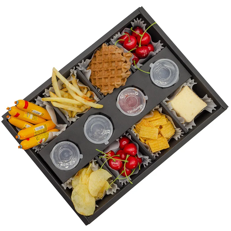 Custom Wholesale Packaging Paperboard Box with Divider for Fast food, Party cookies, Dessert, Fruit Platter, Candy, and Cake