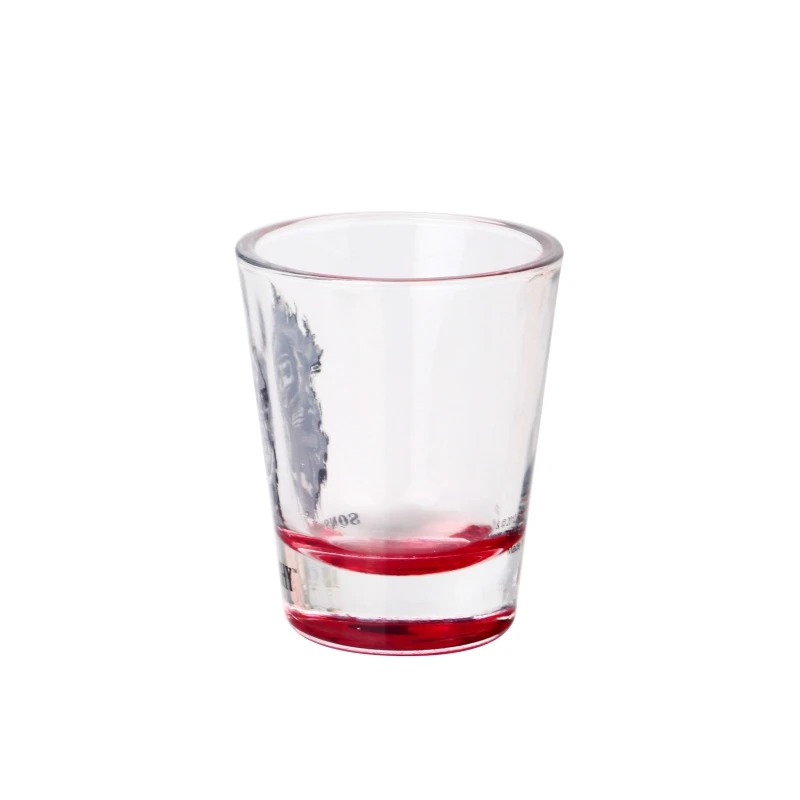 Amazon hot selling high quality stocked 2oz tequila shot glass with color at bottom