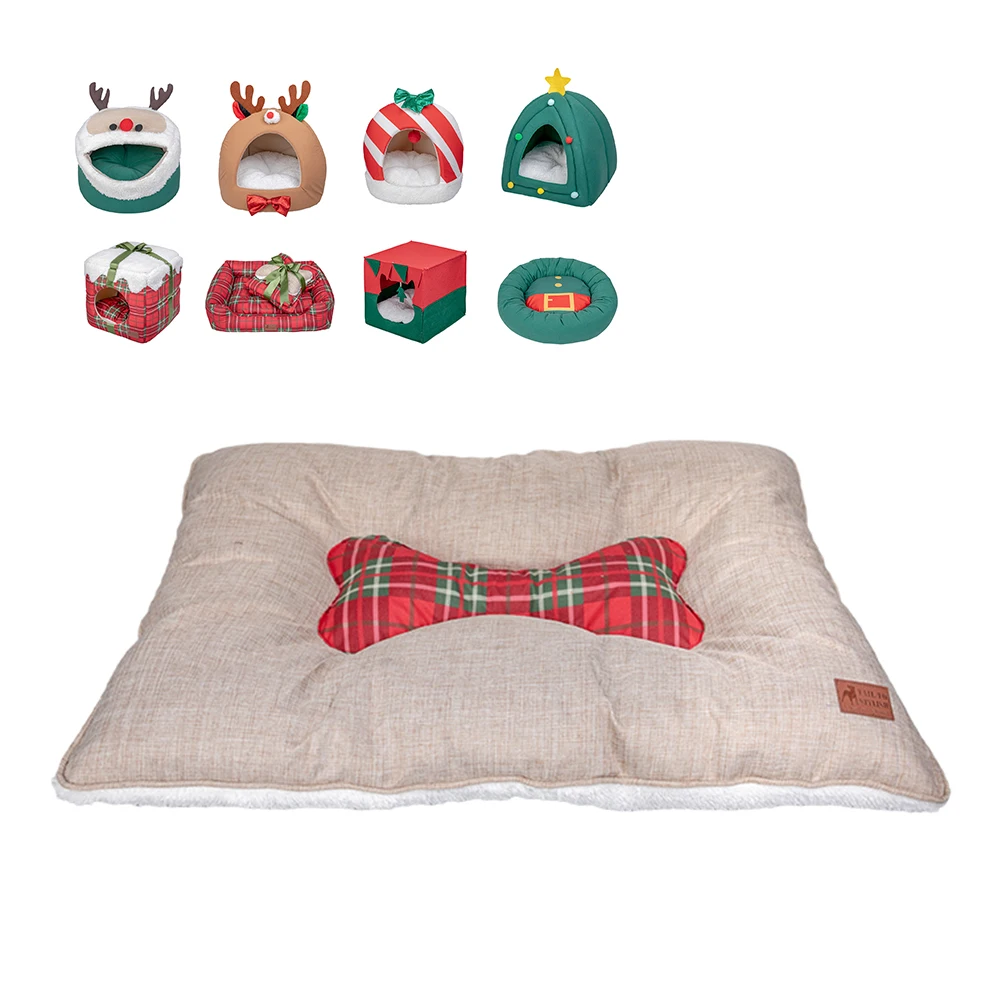 Manufacturer Wholesale Custom Logo Red Clothes Cat House Dog Bed Christmas
