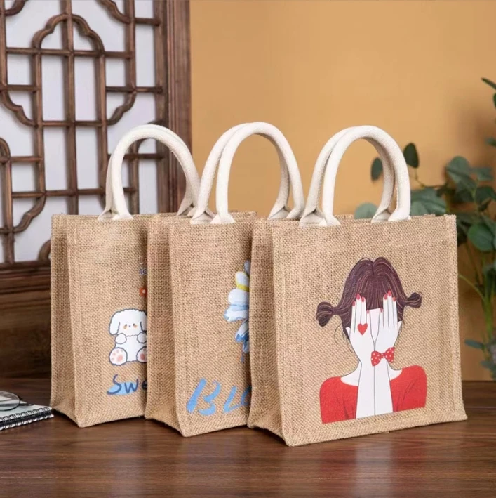 Jute bags can be customized oil painting cheap manufacturers direct wholesale