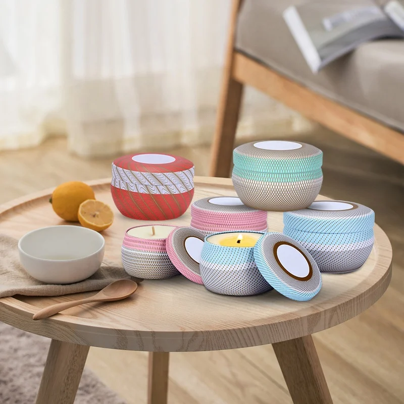 Customize Metal Container Green Empty White Plain Paint Tin Can Candle Jars Holders 8oz Candle Tins with Lid 4 oz