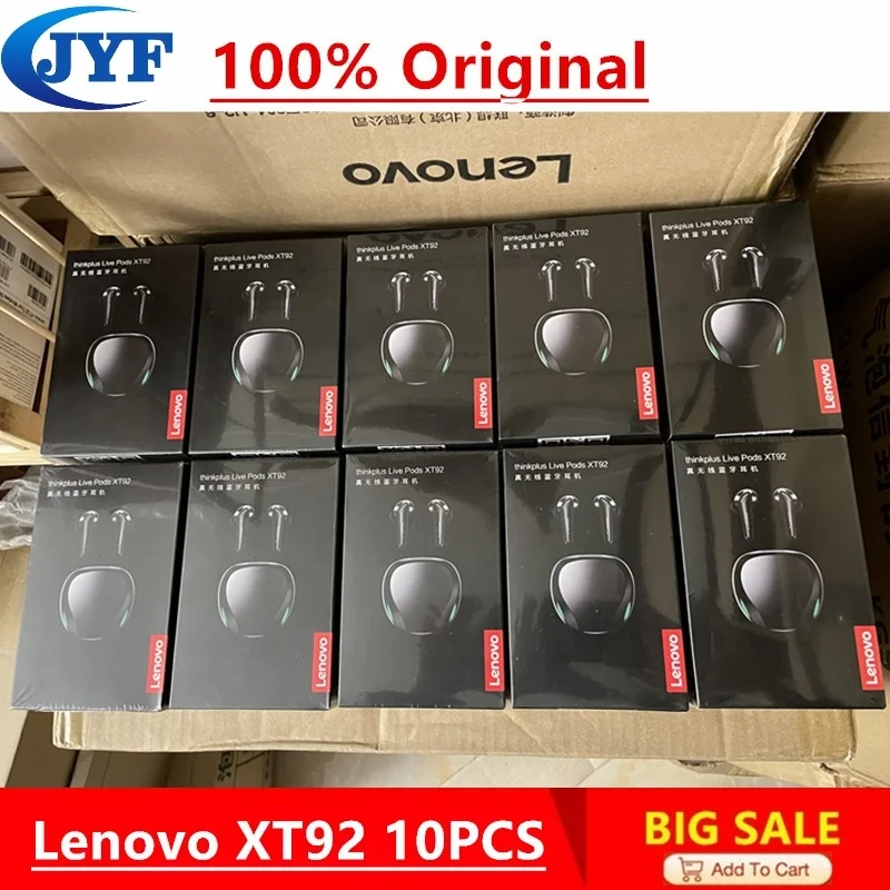 Оригинальные наушники Lenovo XT92 TWS стереонаушники наушники-вкладыши с сенсорным управлением спортивные водонепроницаемые