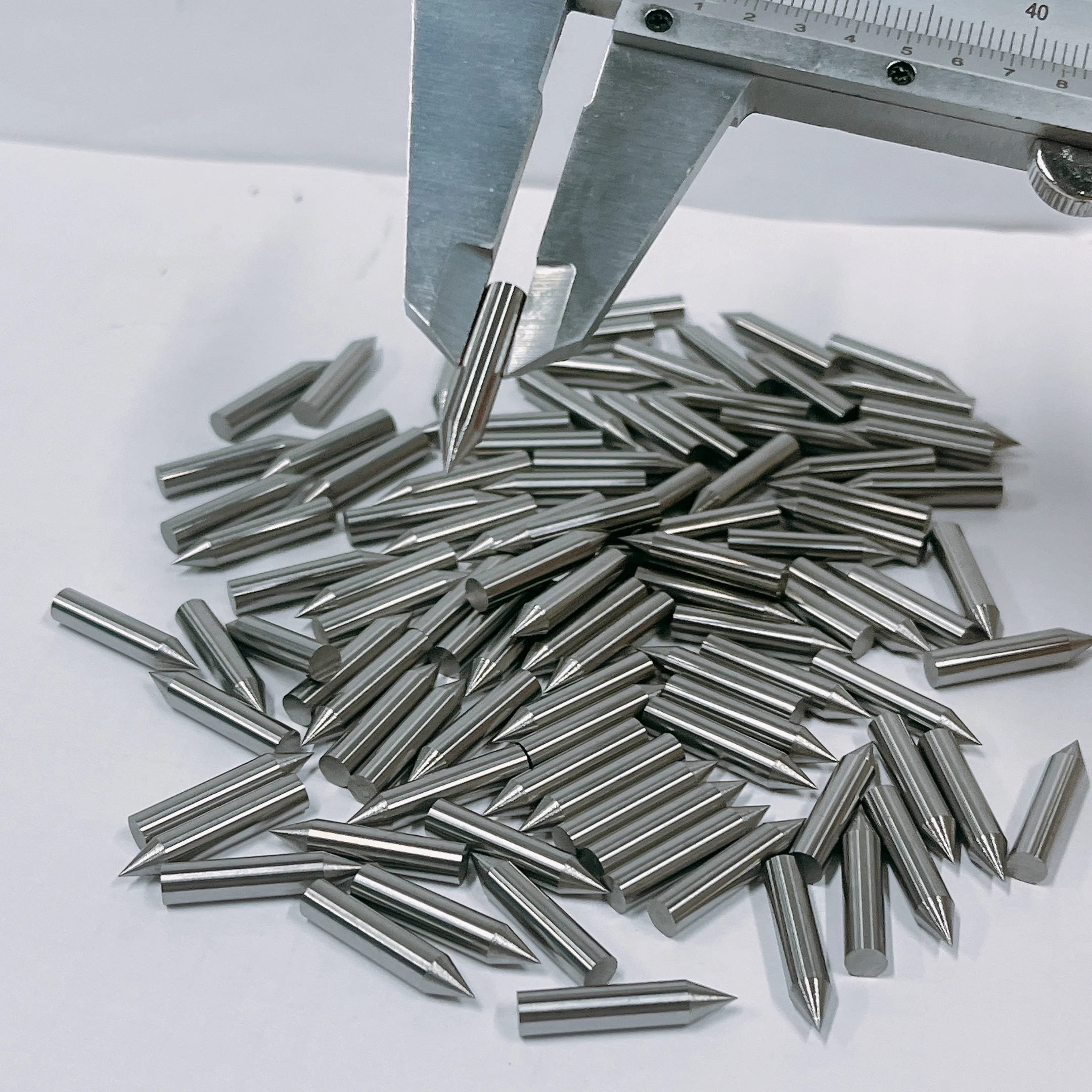 tungsten carbide needle sharp pin dia 0.3 0.4 0.5mm 2.75mm with angle for drilling/dental/valve