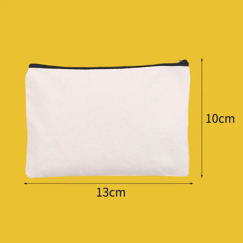 Famous Custom Logo Portable Blank Mini Cosmetic Canvas Bag with Zipper