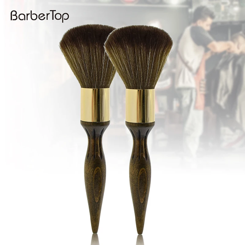 Barber pure wooden handle broken hair brush haircut accessories neck cleaning soft brush styling tool