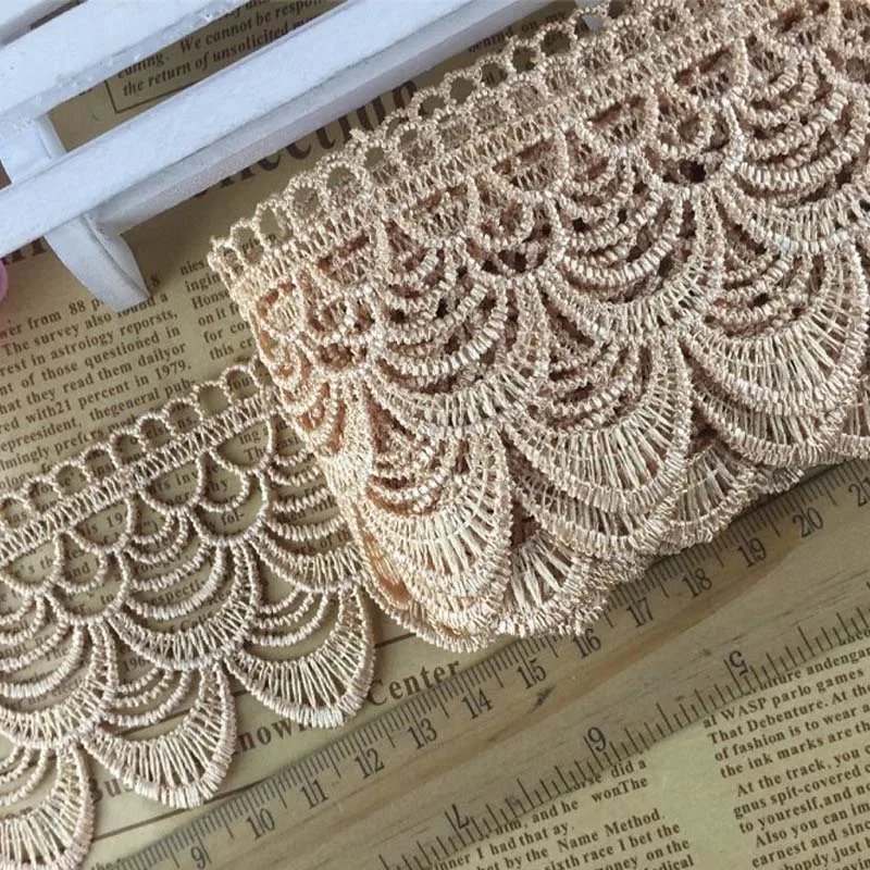 6cm wide water soluble embroidery lace fabric diy clothes upholstery home textile decorative colored french polyester lace trim