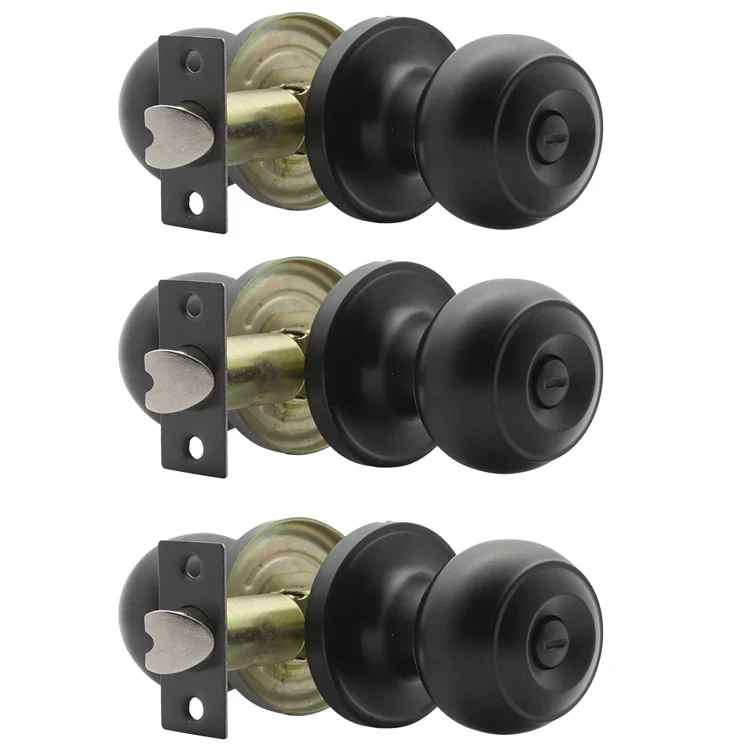 American style Factory Wholesale stainless Steel Bathroom School Black Finish Brass Cylinder Wooden Door Lock