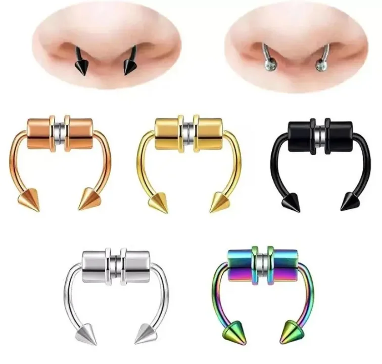 customizable Labret nipple Belly toe Belly button septum Fake nose rings Clip earringsfor women piercing jewelry