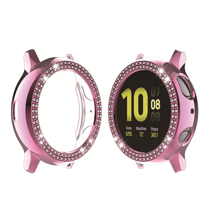 
case for Samsung Galaxy Watch Active 2 Case Bling 40mm 44mm, Women Girl Jewelry Crystal Diamond Watch Bezel Bumper Protector Shi 