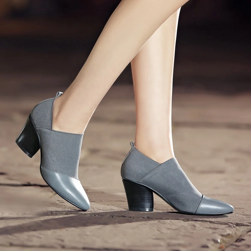 B13518A high quality women winter leather high heel boots shoes